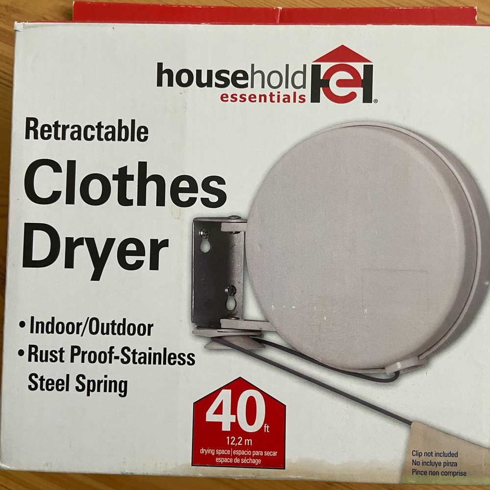 Household essentials retractable clothesline, NIb, drying space up to 40 feet